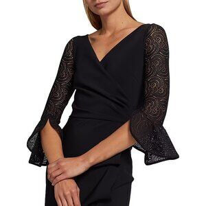 Chiara Boni La Petite Robe Black Lace Saffy Top NWT $395, Size 14